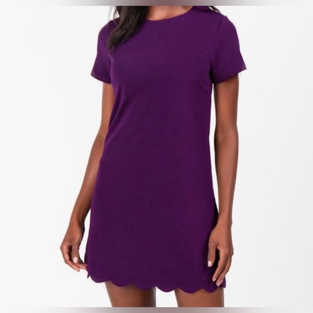 Mi Ami Purple Scalloped Bottom Dress
